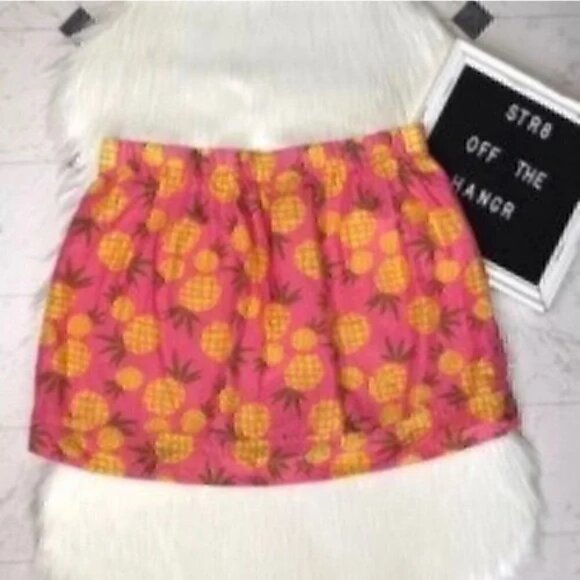 J. Crew pineapple print mini skirt with pockets size Medium Very Good condition - Picture 2 of 5